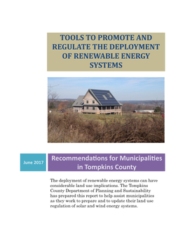 Tools to Promote and Regulate the Deployment of Renewable Energy Systems