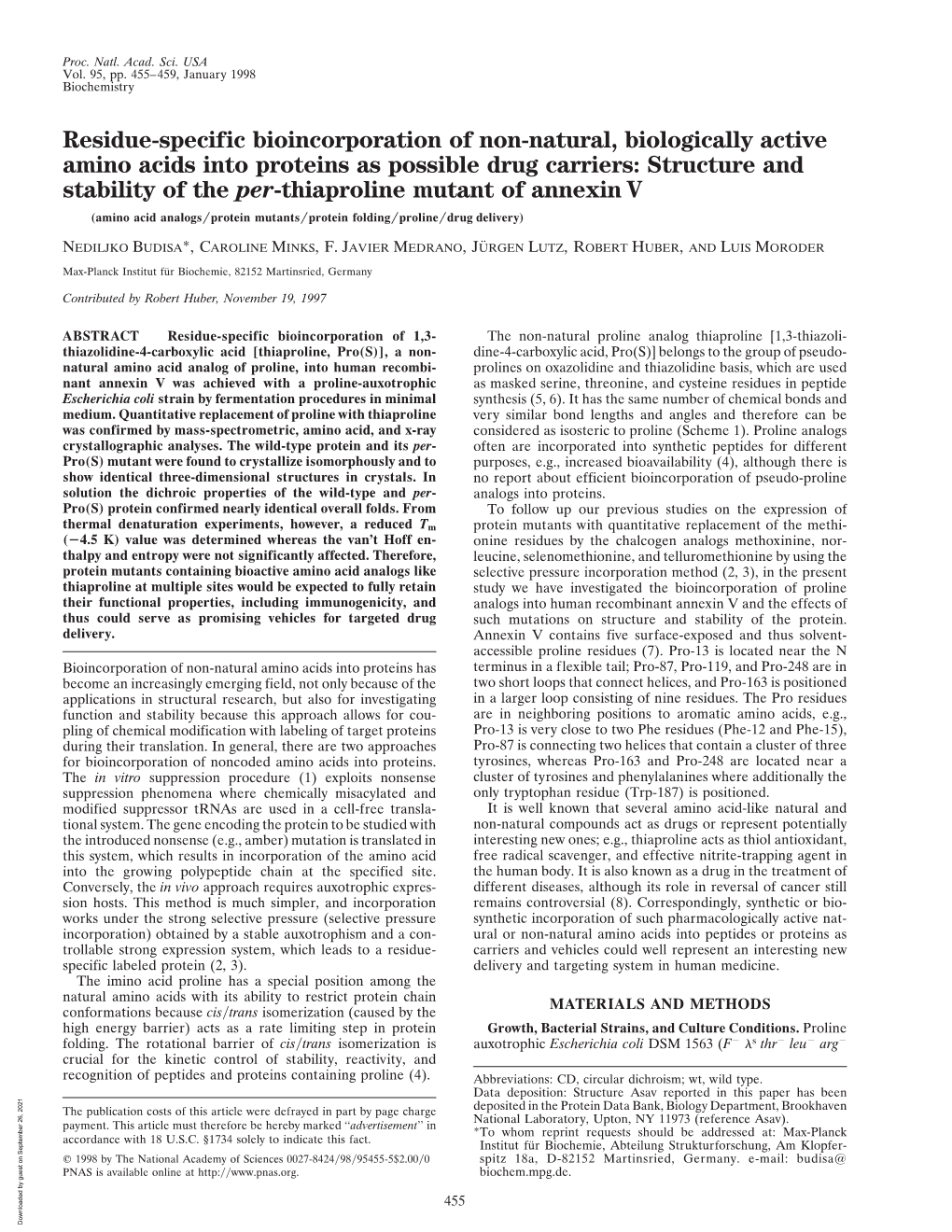 Residue-Specific Bioincorporation of Non-Natural, Biologically Active Amino Acids Into Proteins As Possible Drug Carriers