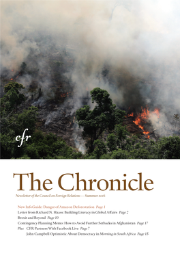 The Chronicle Newsletter of the Council on Foreign Relations — Summer 2016
