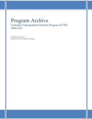 Program Archive 2000-2021