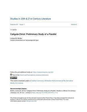 Caligula-Christ: Preliminary Study of a Parallel