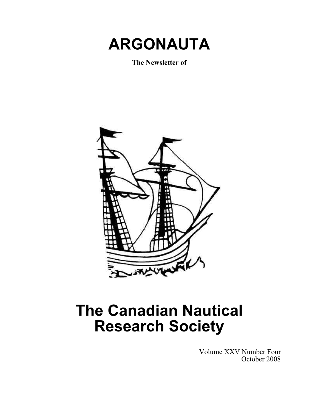 ARGONAUTA the Canadian Nautical Research Society