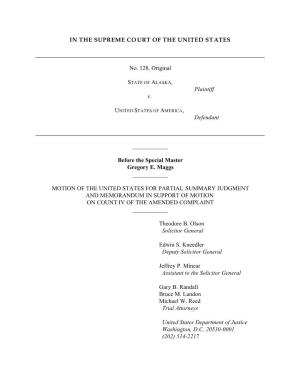 Brief on Count IV, State of Alaska V. United States