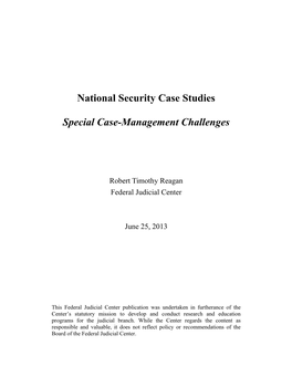 National Security Case Studies Special
