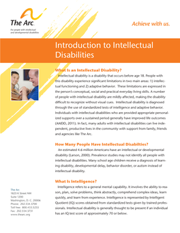 Introduction to Intellectual Disabilities
