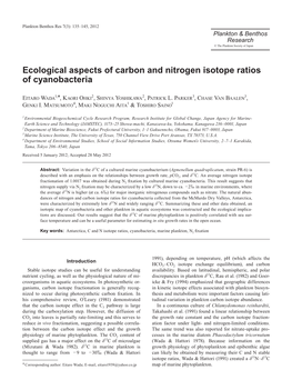Ecological Aspects of Carbon and Nitrogen Isotope Ratios of Cyanobacteria