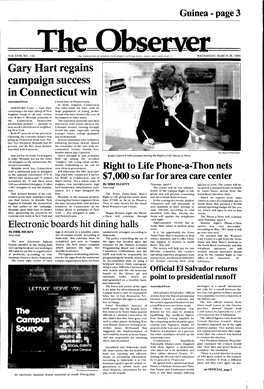 Gary Hart Regains Campatgn Success in Connecticut