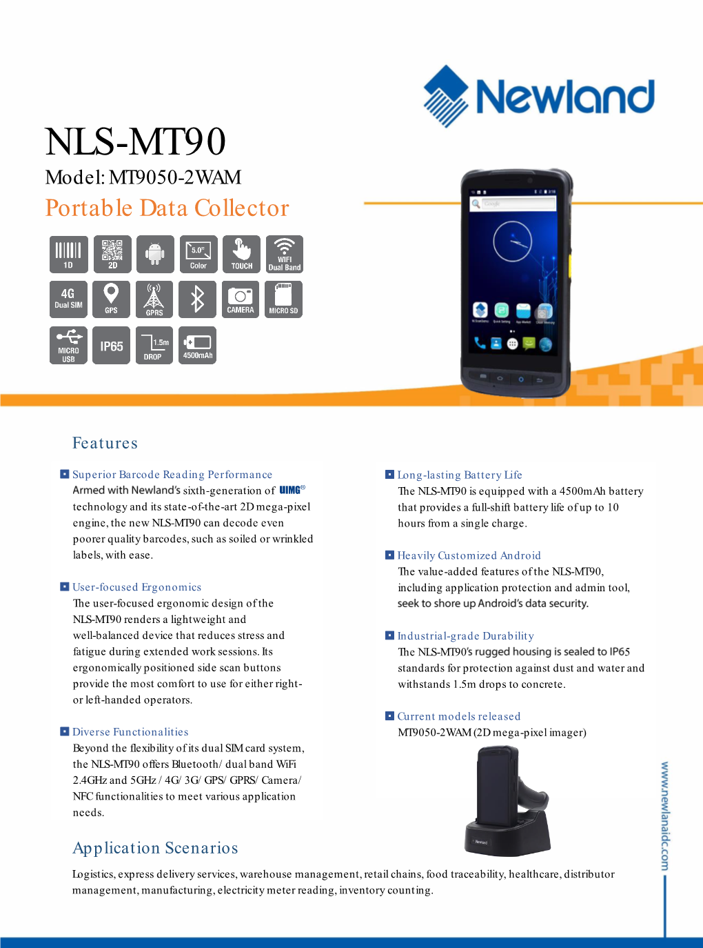 NLS-MT90 Model: MT9050-2WAM Portable Data Collector