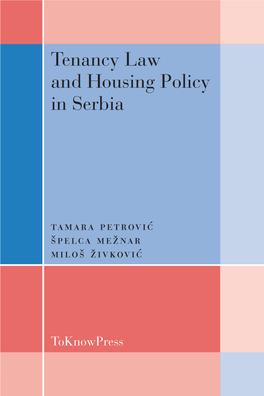 Tenancy Law and Housing Policy in Serbia