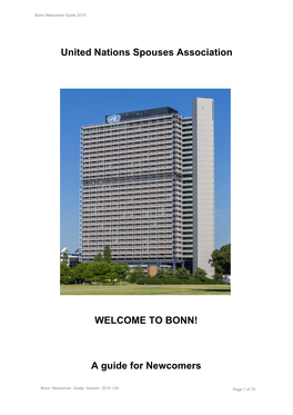 Welcome to Bonn: a Guide for Newcomers