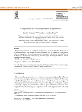 Compactness and Local Compactness in Hyperspaces