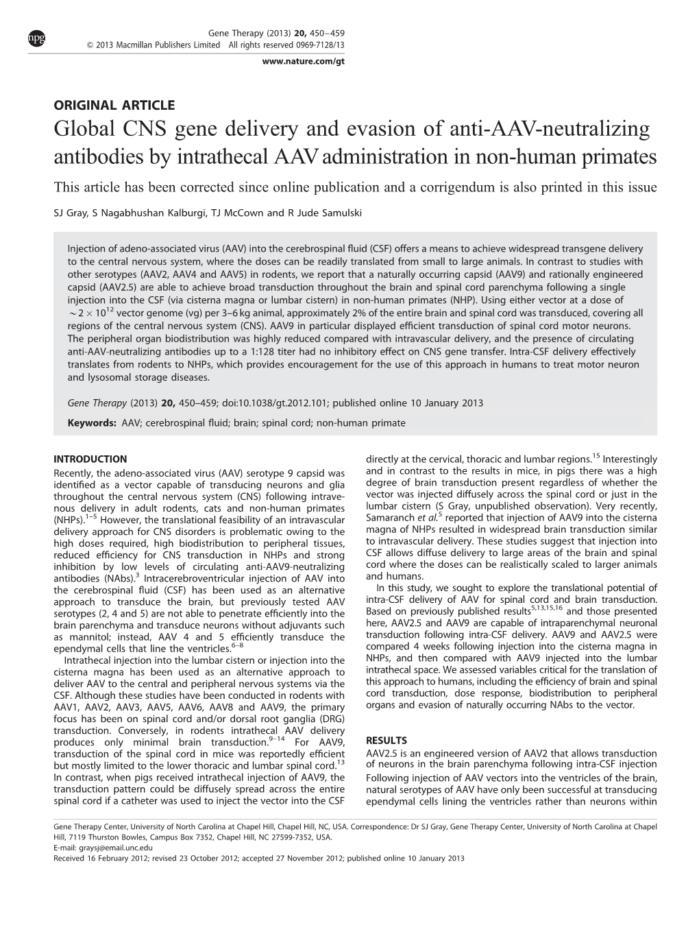 Global CNS Gene Delivery and Evasion of Anti-AAV-Neutralizing
