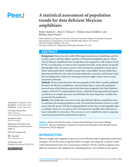 A Statistical Assessment of Population Trends for Data Deficient Mexican Amphibians