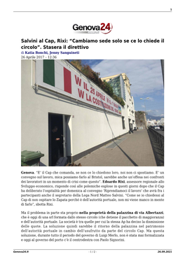 Salvini Al Cap, Rixi: “Cambiamo Sede Solo Se Ce Lo Chiede Il Circolo”. Stasera Il Direttivo Di Katia Bonchi, Jenny Sanguineti 26 Aprile 2017 – 12:36