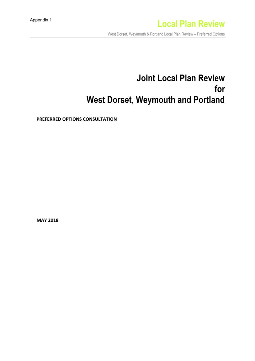 West Dorset, Weymouth & Portland Local Plan