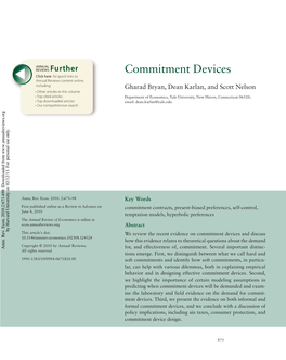 Commitment Devices