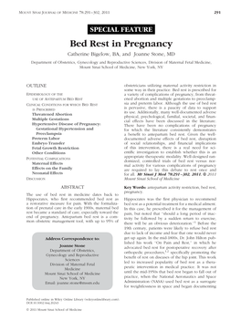 Bed Rest in Pregnancy