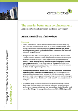 The Case for Better Transport Investment: Agglomeration and Growth in the Leeds City Region