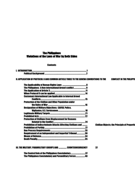 The Philippines the Philippines Violations of the Laws of War by Both Sides Violations of the Laws of War by Both Sides
