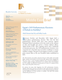 Middle East Brief 98