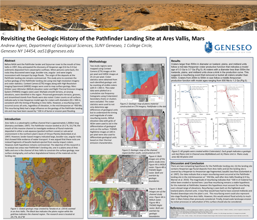 205Â•Fl Revisiting the Geologic History of the Pathfinder Landing Site At