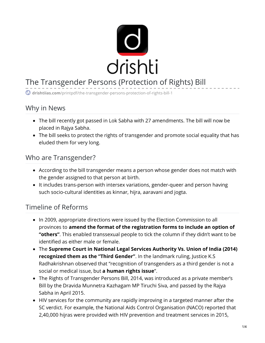 The Transgender Persons (Protection of Rights) Bill