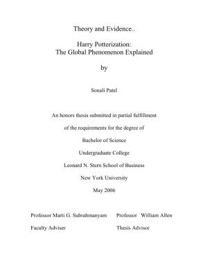 Harry Potterization: the Global Phenomenon Explained