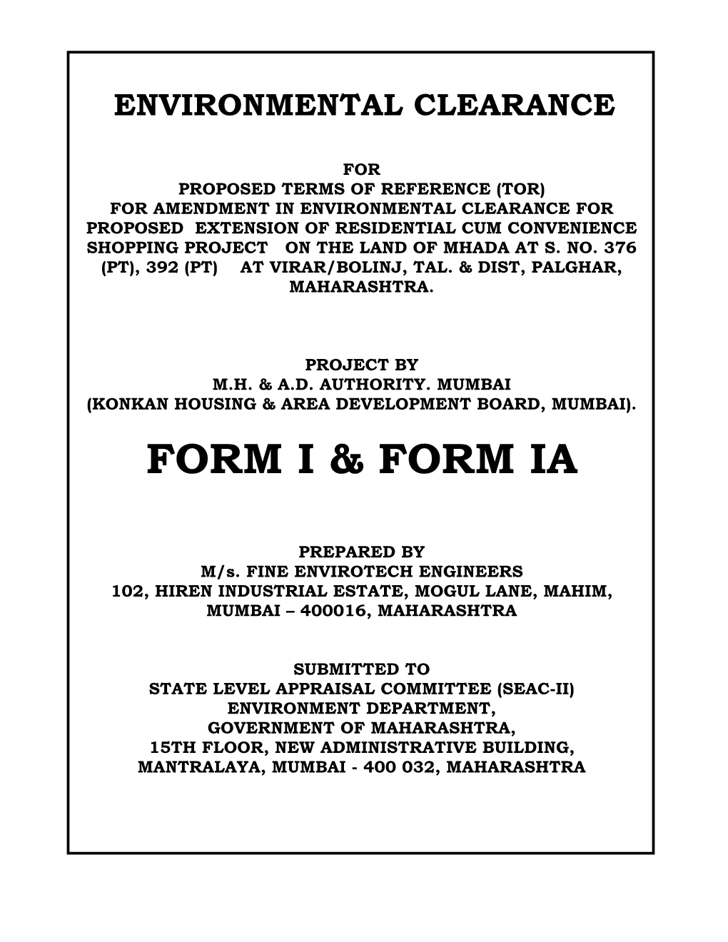 Form I & Form Ia