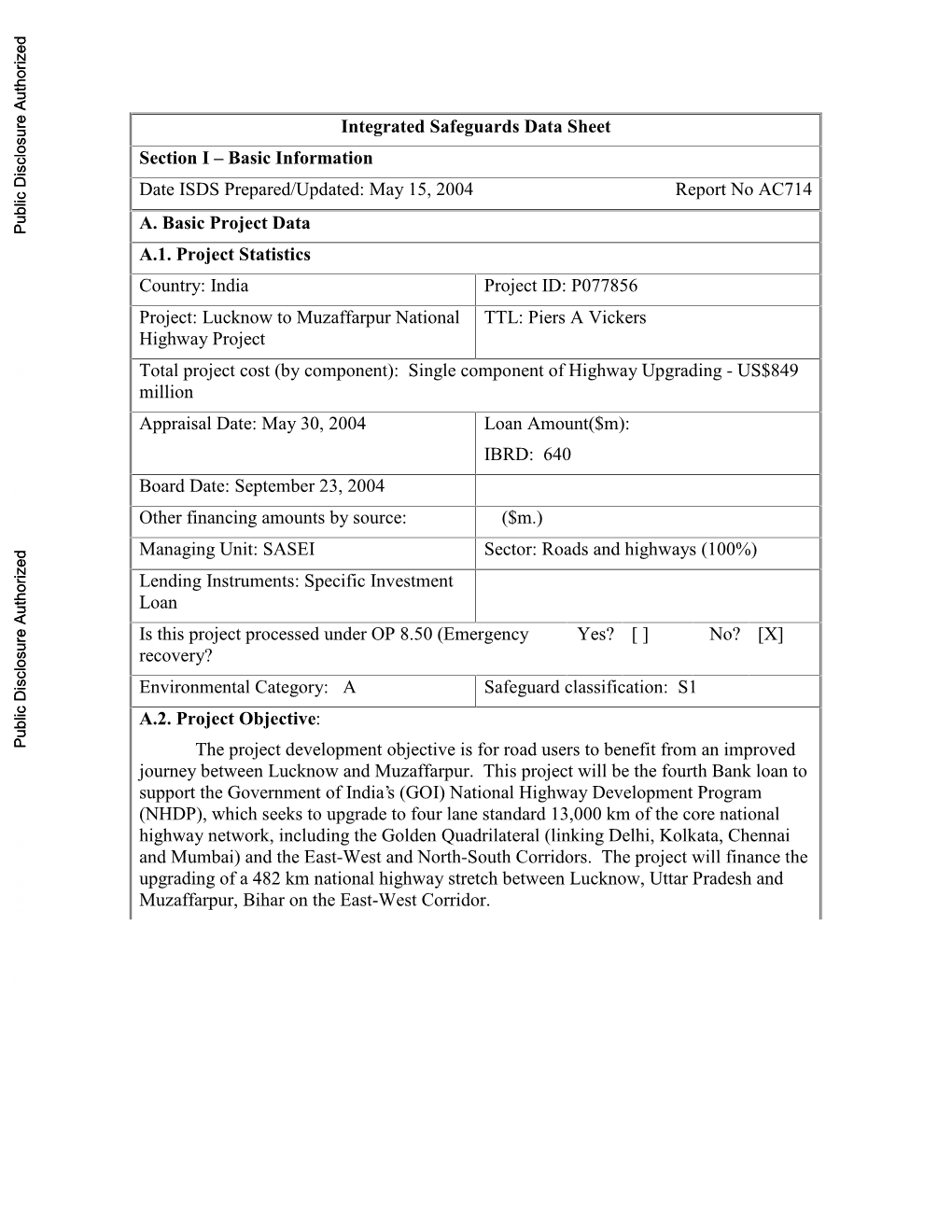 World Bank Document