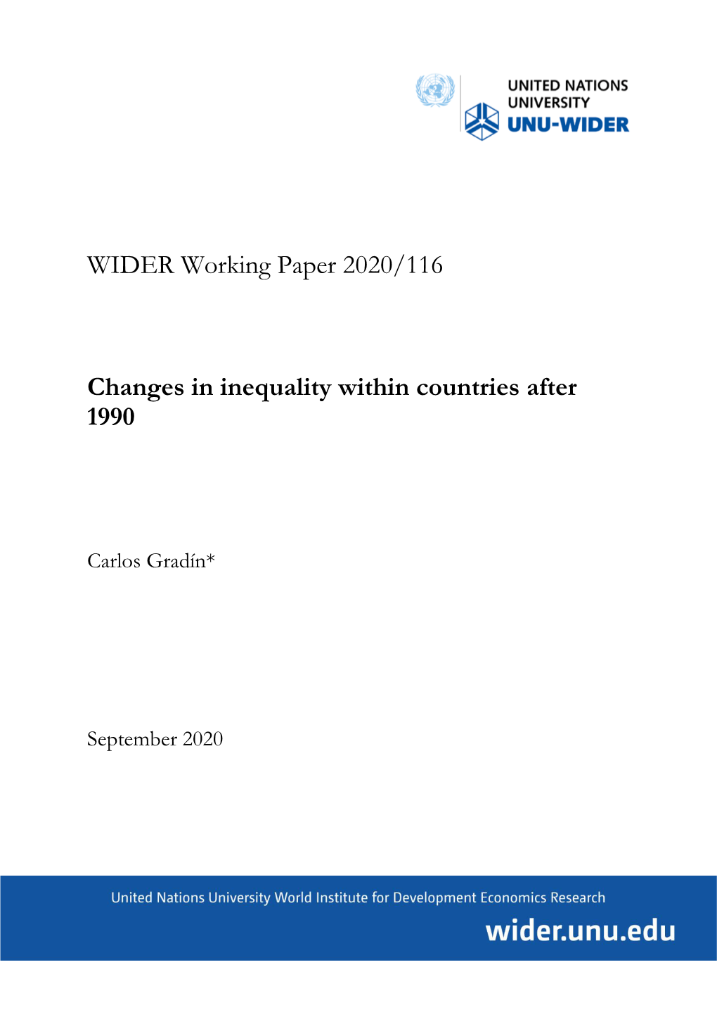 WIDER Working Paper 2020/116-Changes in Inequality