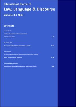 The International Journal of Law, Language & Discourse