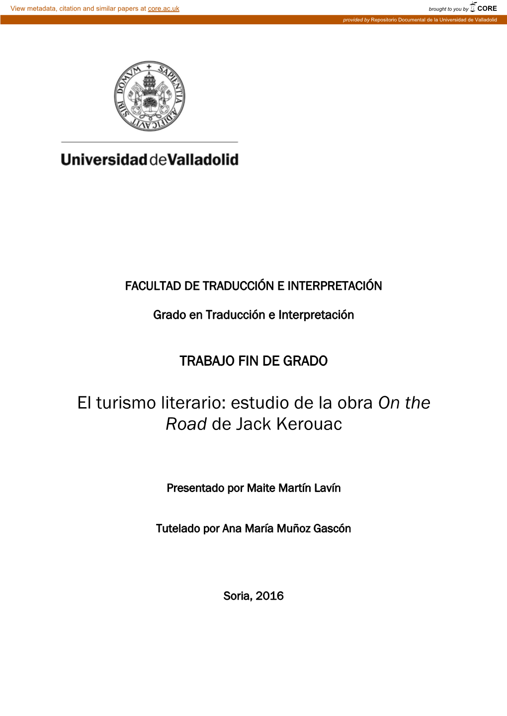 Estudio De La Obra on the Road De Jack Kerouac