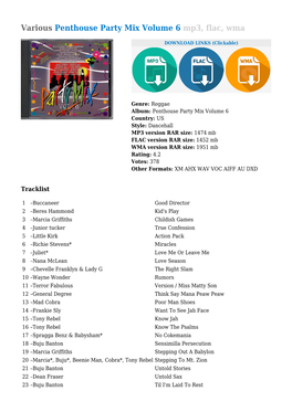 Various Penthouse Party Mix Volume 6 Mp3, Flac, Wma