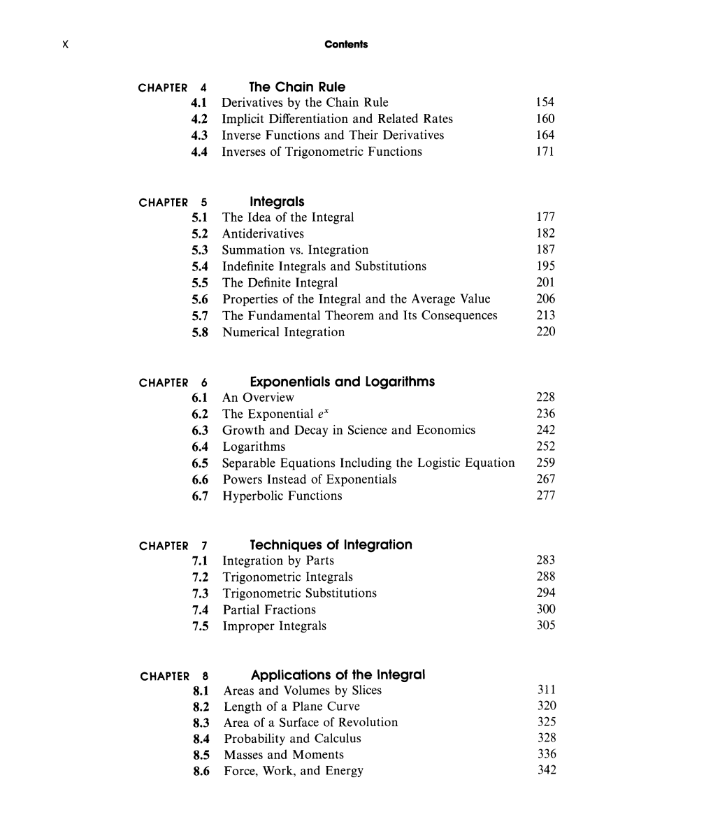 Integrals Exponentials and Logarithms Techniques of Integration