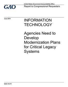 Gao-19-471, Information Technology