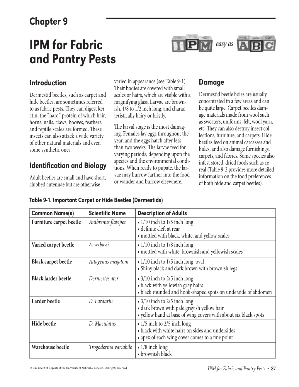 IPM for Fabric and Pantry Pests