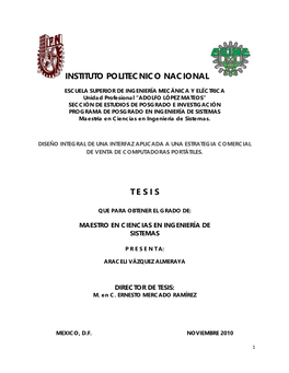 Instituto Politecnico Nacional T E S