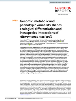 Genomic, Metabolic and Phenotypic Variability Shapes Ecological