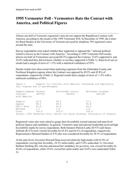 Vermonter Poll: Contract with America and Political Figures (PDF)