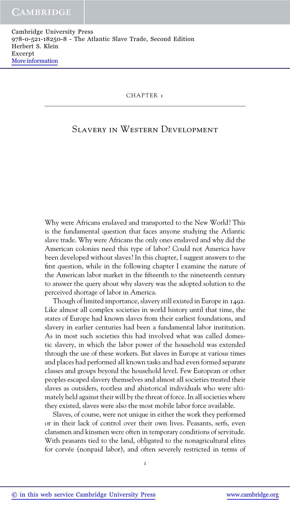 Slavery in Western Development