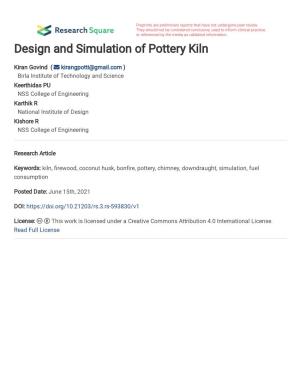 Design and Simulation of Pottery Kiln