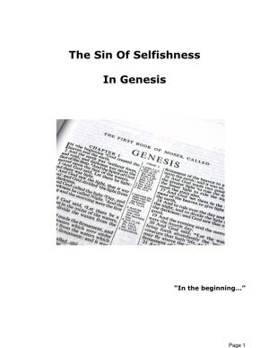The Sin of Selfishness in Genesis
