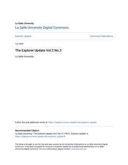 The Explorer Update Vol.2 No.3