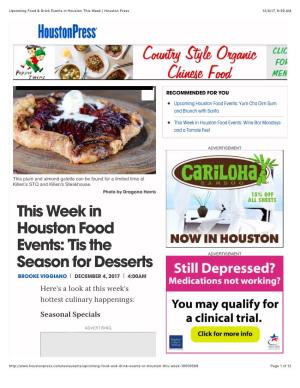 Upcoming Food & Drink Events in Houston This Week | Houston Press