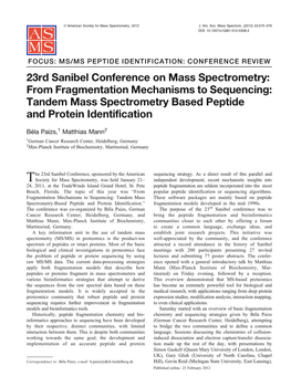 From Fragmentation Mechanisms to Sequencing: Tandem Mass Spectrometry Based Peptide and Protein Identification