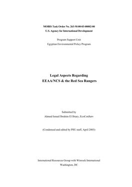 Legal Aspects Regarding EEAA/NCS & the Red Sea Rangers