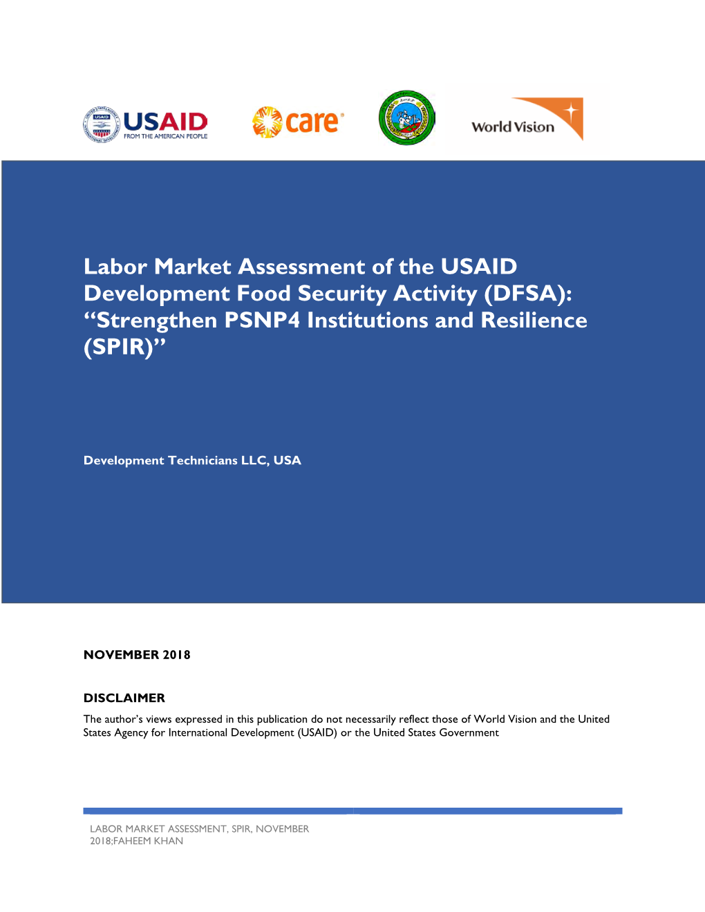 SPIR Labor Market Assessment Report