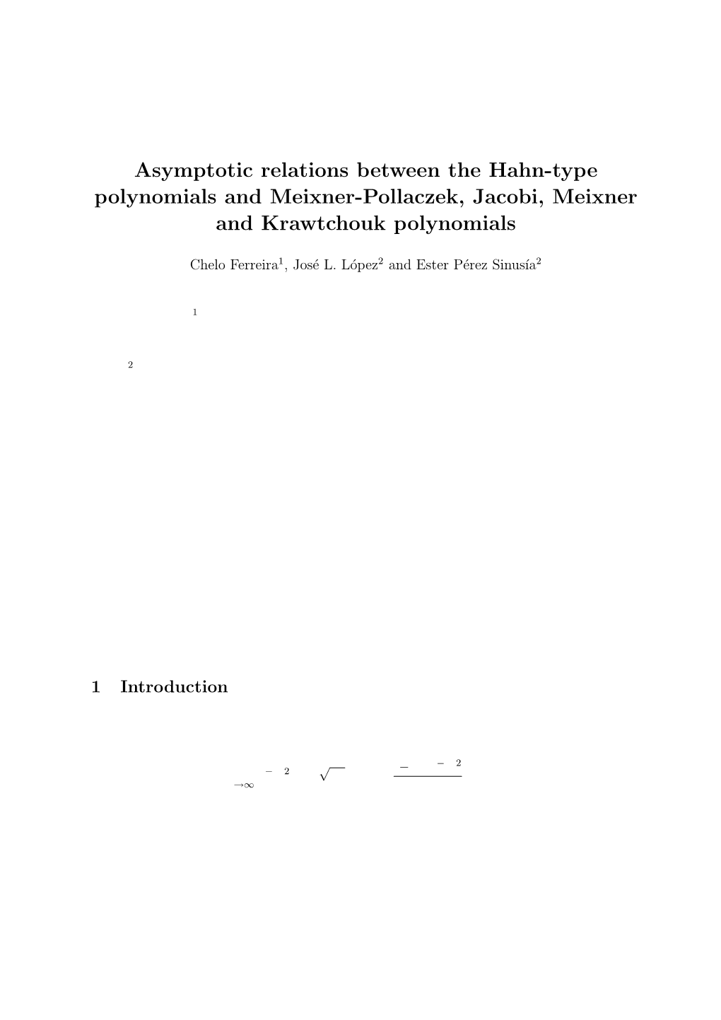 Asymptotic Relations Between the Hahn-Type Polynomials and Meixner-Pollaczek, Jacobi, Meixner and Krawtchouk Polynomials