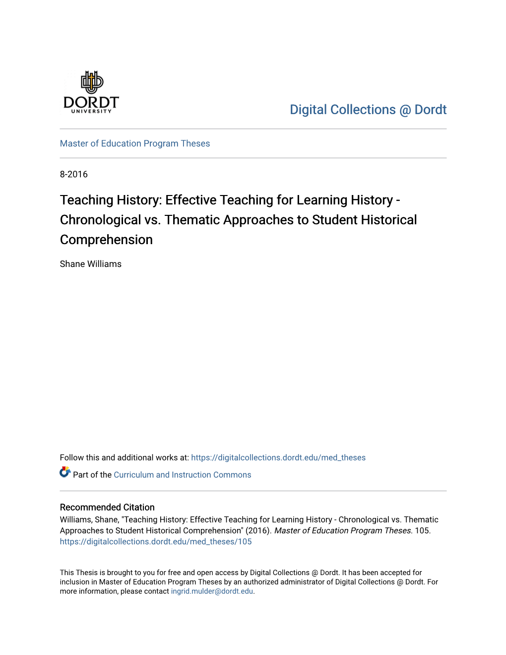 Teaching History: Effective Teaching for Learning History - Chronological Vs