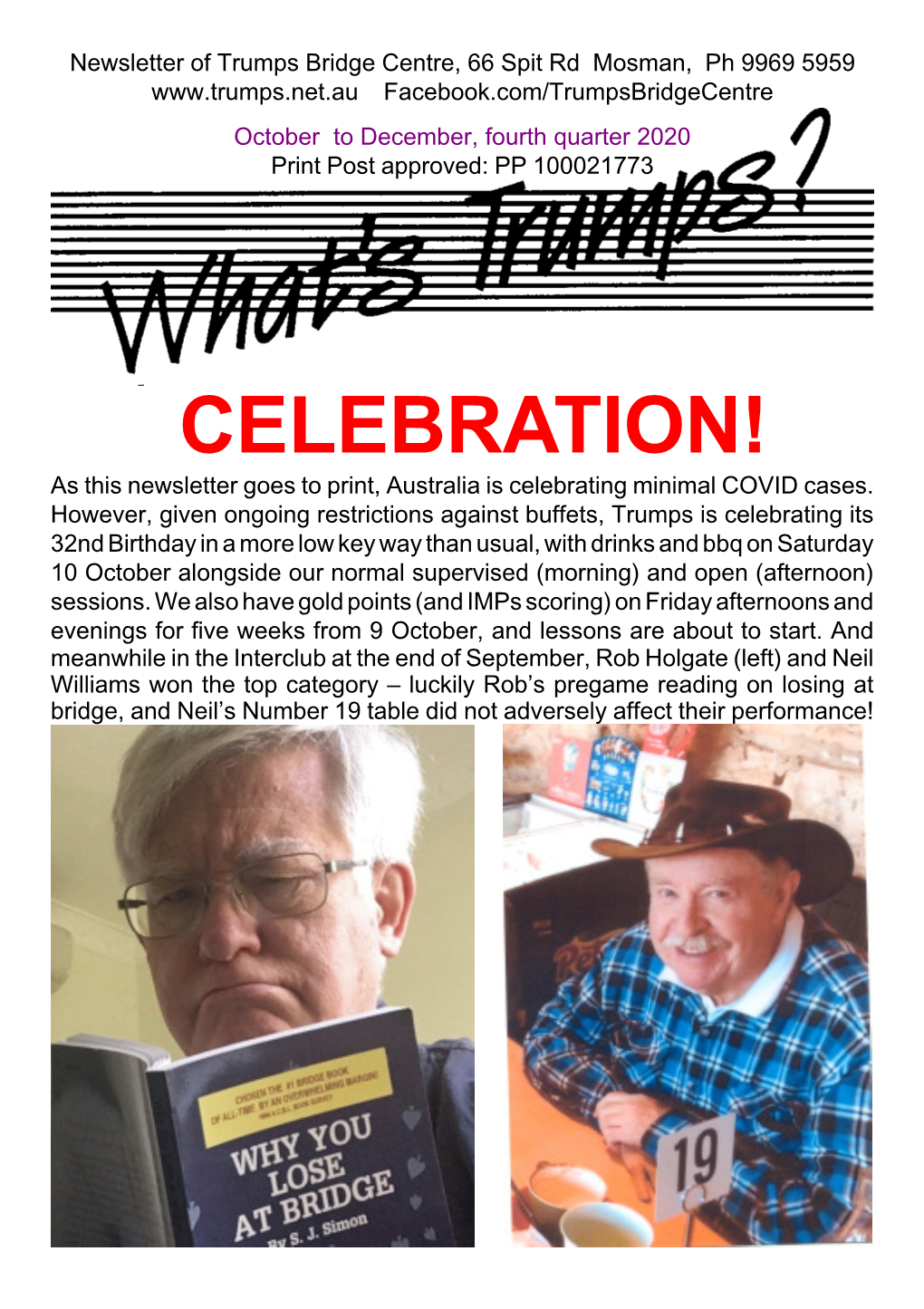 CELEBRATION! As This Newsletter Goes to Print, Australia Is Celebrating Minimal COVID Cases